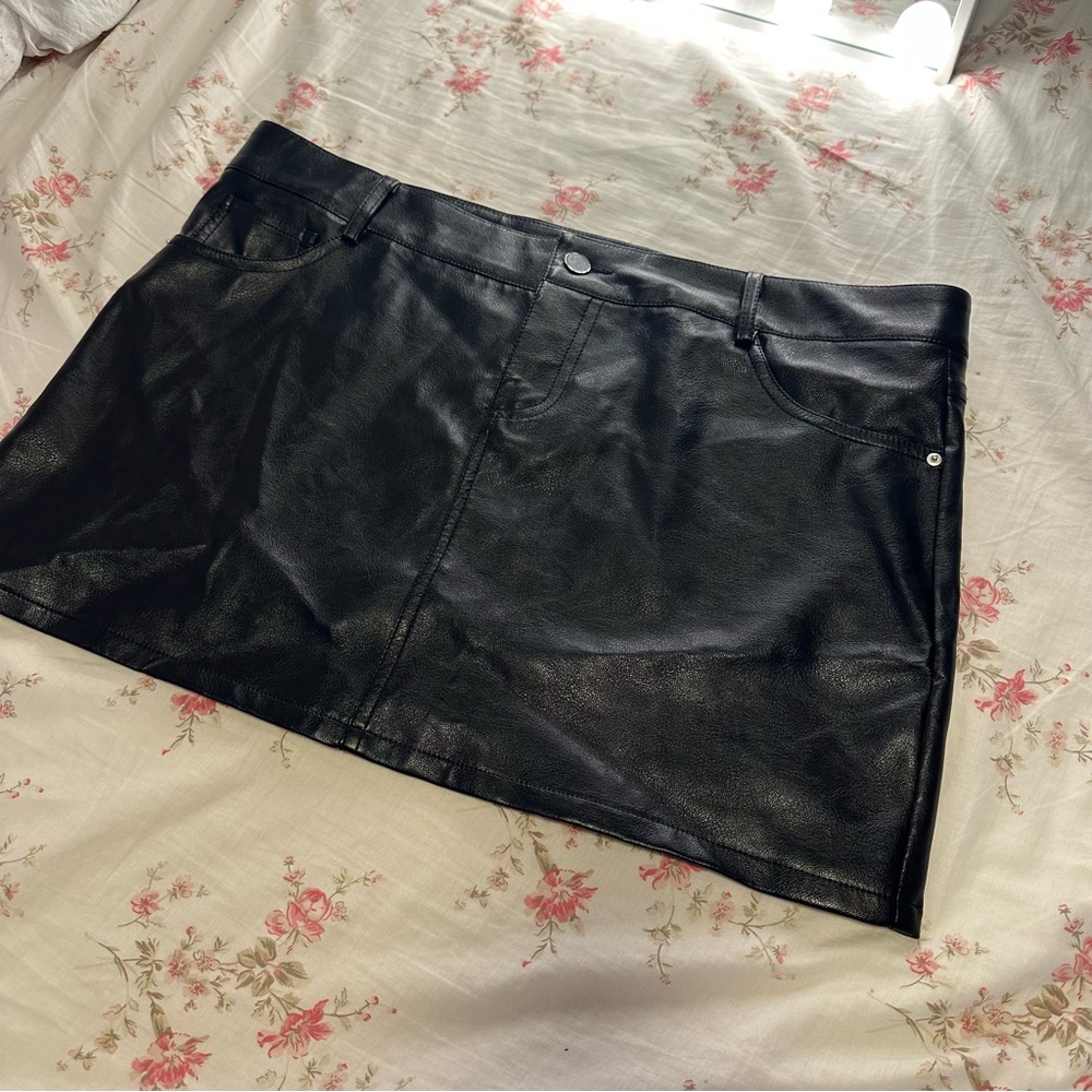 Black Leather Mini Skirt